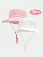 2pcs Children's Fisherman Sun Hat w/Large Brim