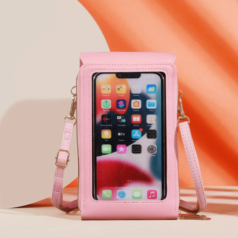 Soft Leather Touch Screen Crossbody