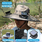 Wide Brim Solar Dual Fan Hat