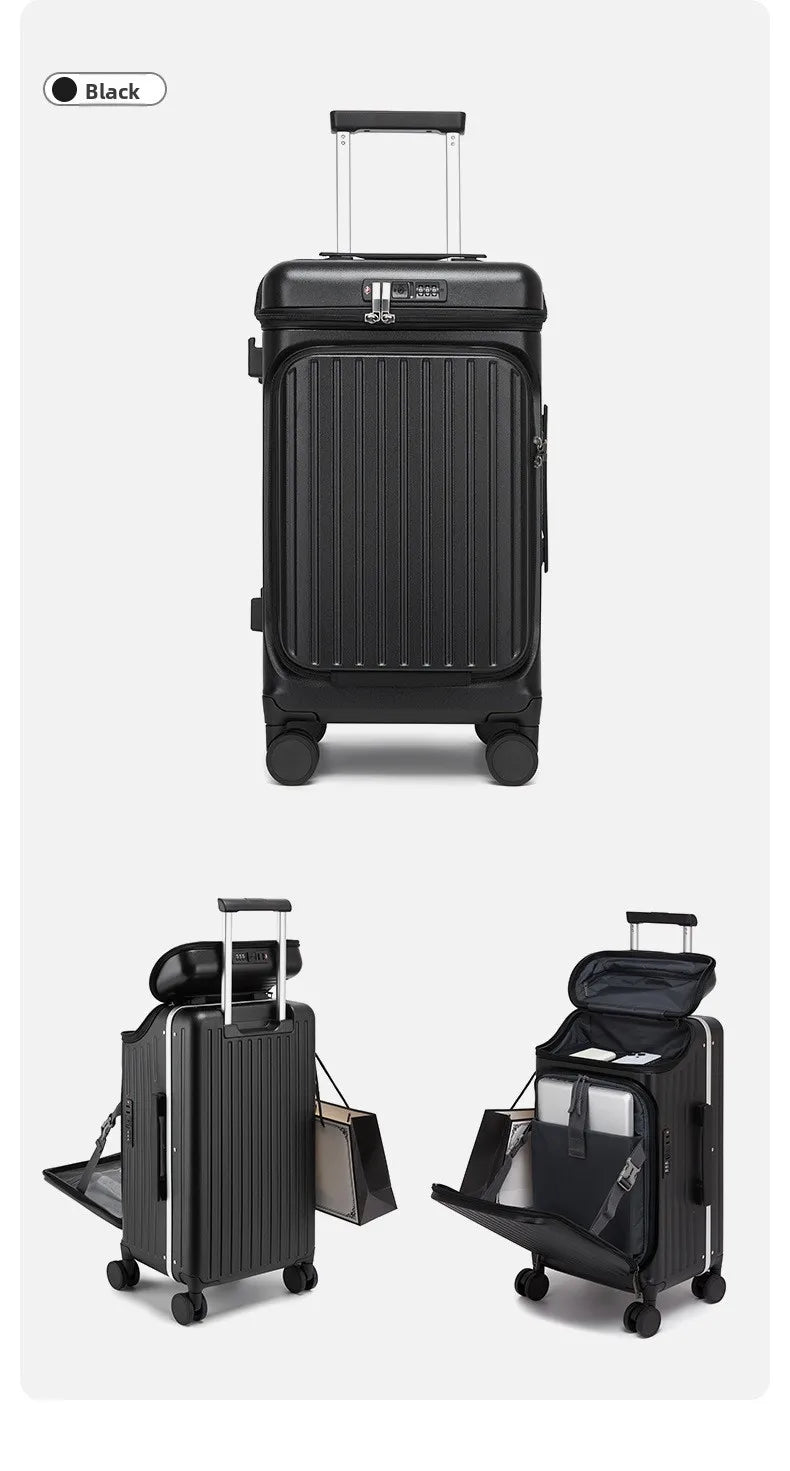 20" Multifunctional Front Opening Carry-on Luggage