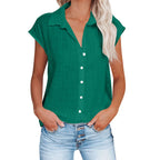 Women's Summer Solid Cotton Linen Shirt