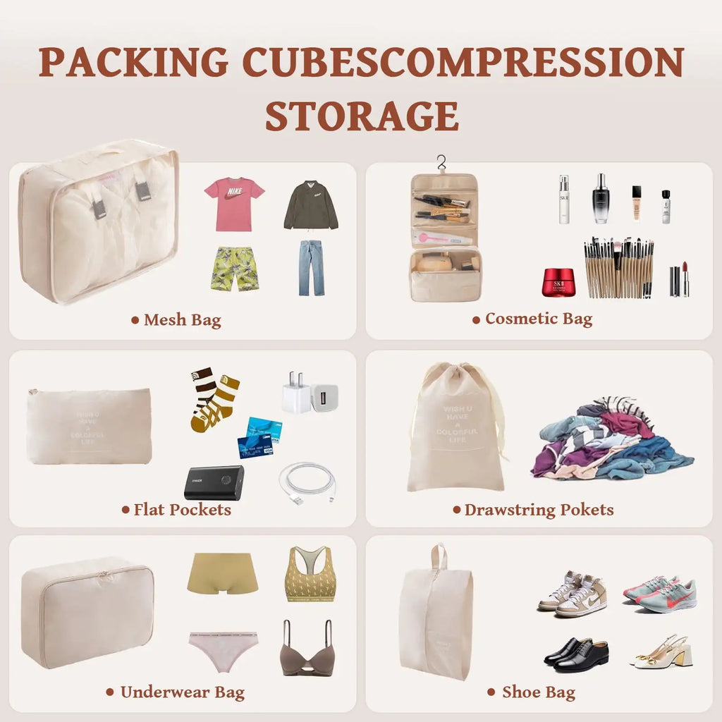 Travel Compression Bags – Space-Saving Packing Organizers