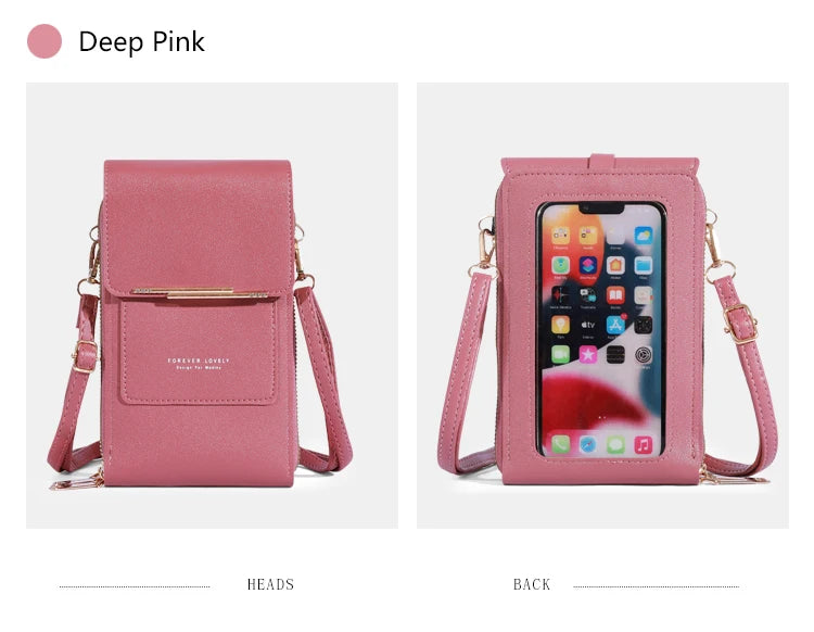 Soft Leather Touch Screen Crossbody