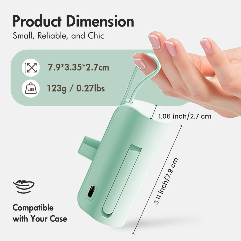 Mini Power Bank Dual USB-C Ports