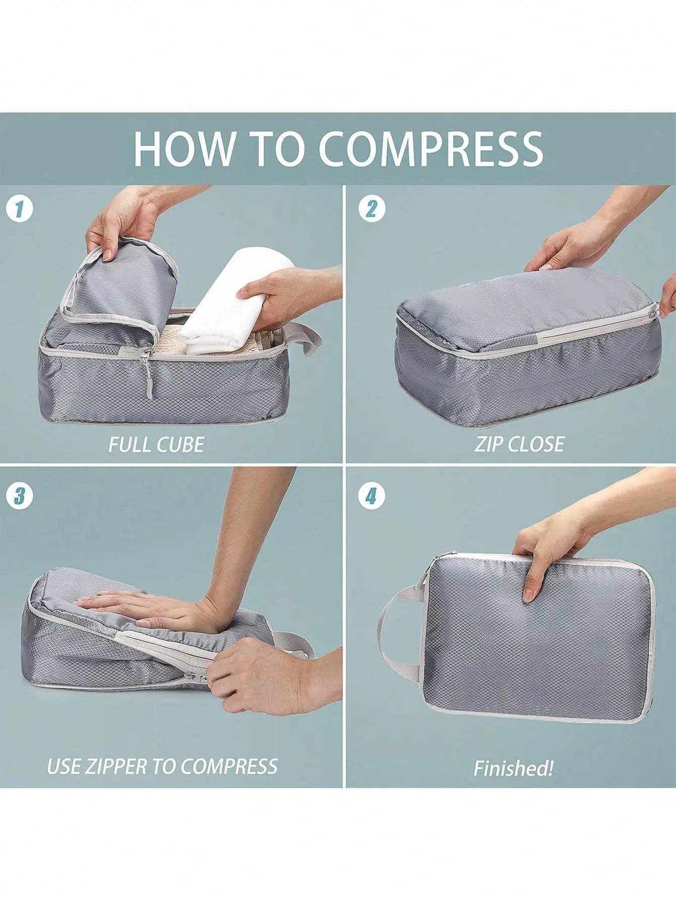 6 Pcs Compression Travel Cubes