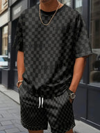 Men's 3D Printed Polyester Shorts Set