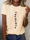 Women's Casual Sunflower Print T-Shirt