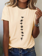 Women's Casual Sunflower Print T-Shirt