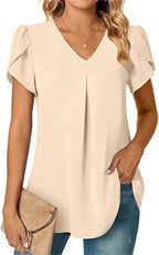 Women's V-Neck Splice Lace Decoration Pullover