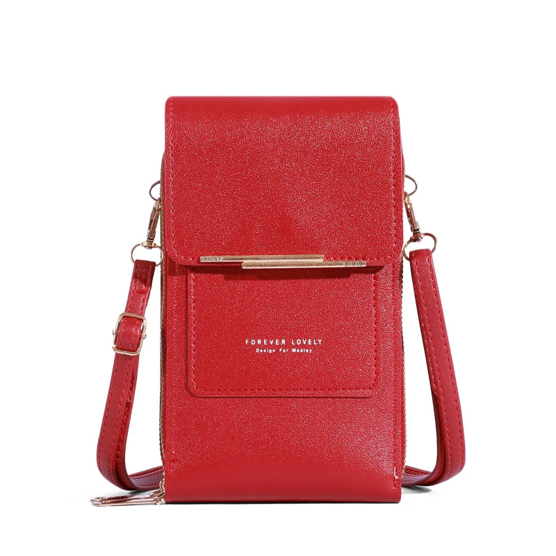 Soft Leather Touch Screen Crossbody