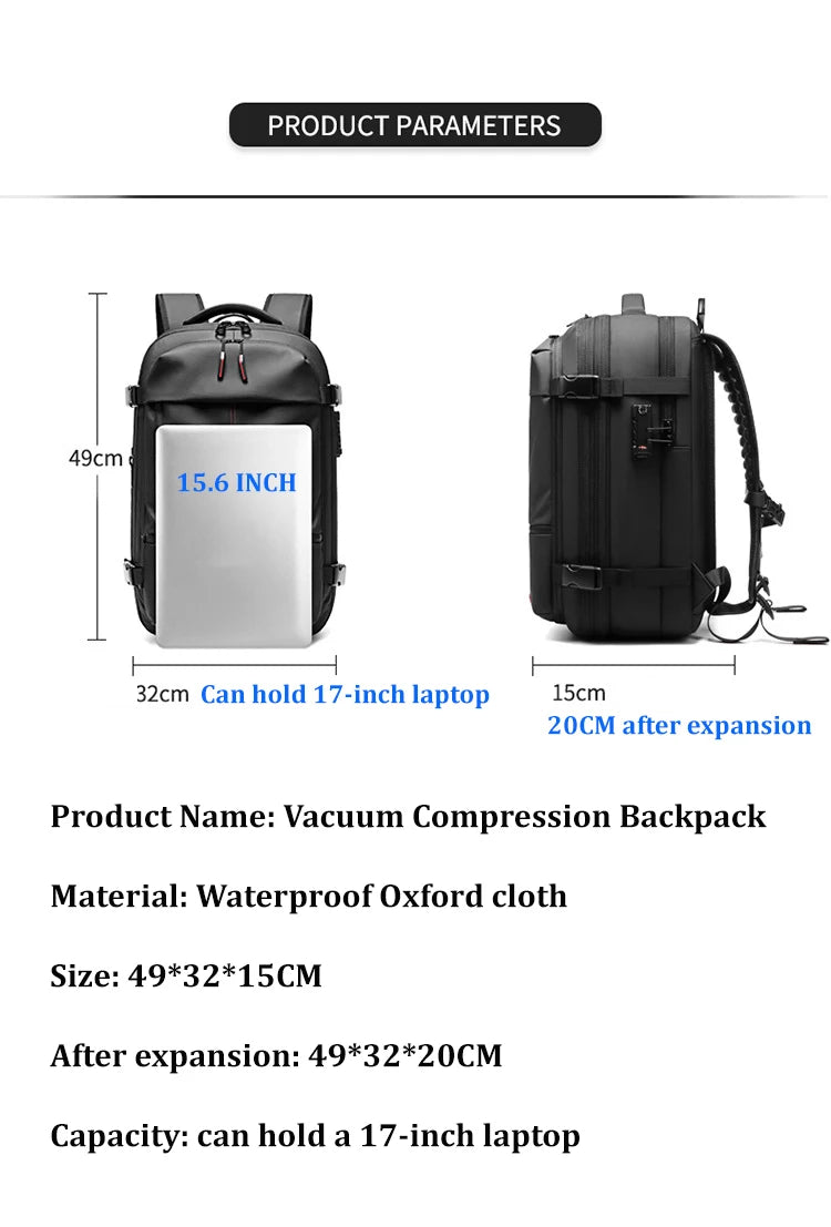 Business Vacuum Compression Large Capacity Backpack