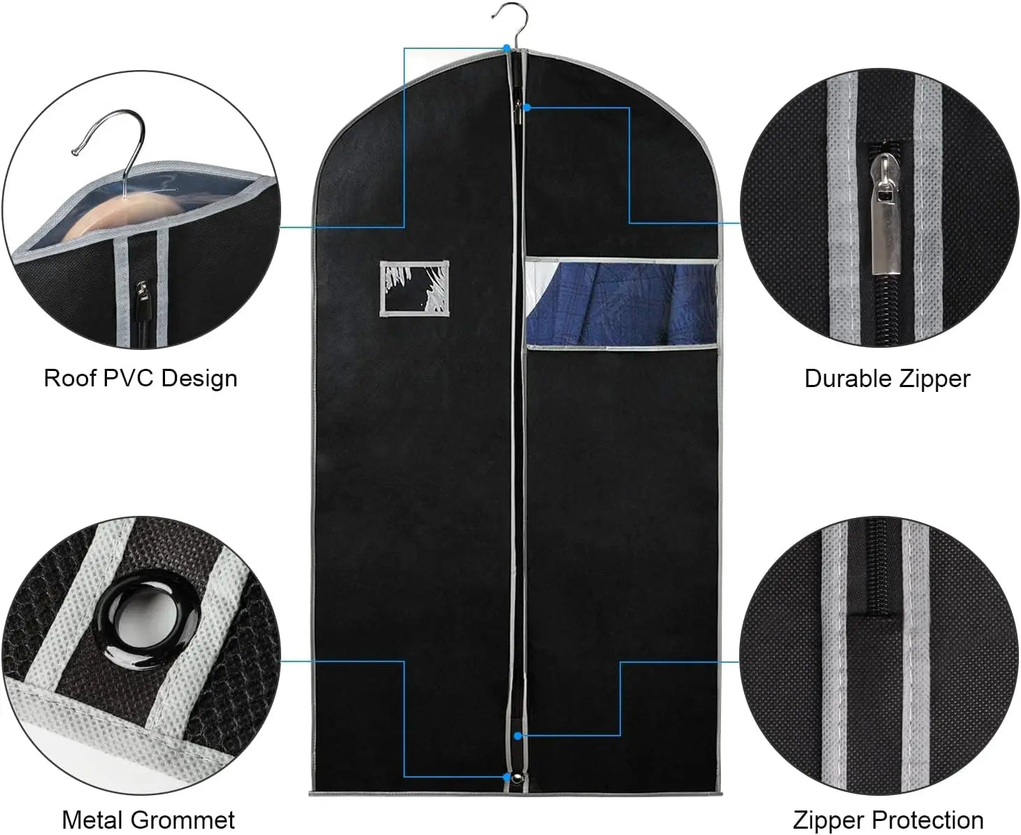 Set of 5 Garment Bags for Clothes