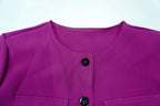 Women's Two Piece Summer Short Sleeve O-Neck Shirt and Skirt Set