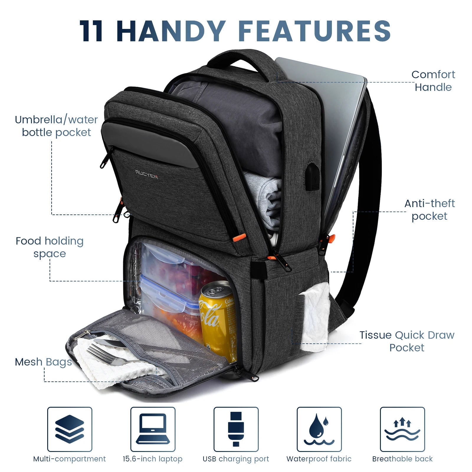 Insulated Multifunctional Cooler Travel Backpack