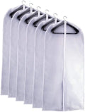 6 Sets Clear Plastic Garment Bags w/Zipper