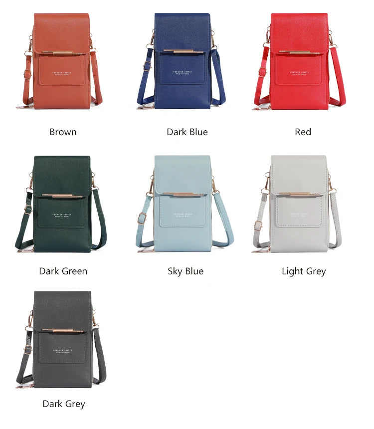 Soft Leather Touch Screen Crossbody