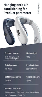 Rechargeable Portable Neck Fan