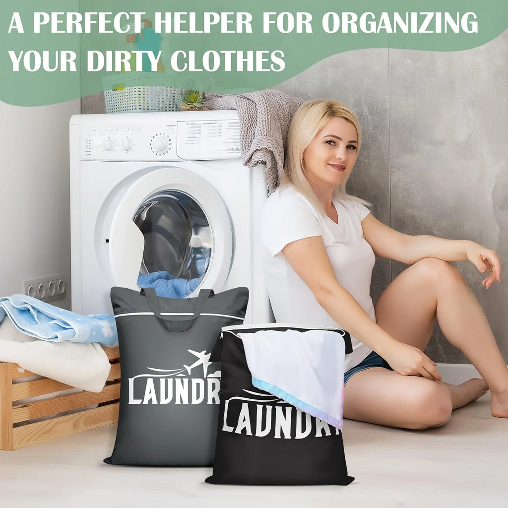 2pcs Large Washable Travel Laundry Bags