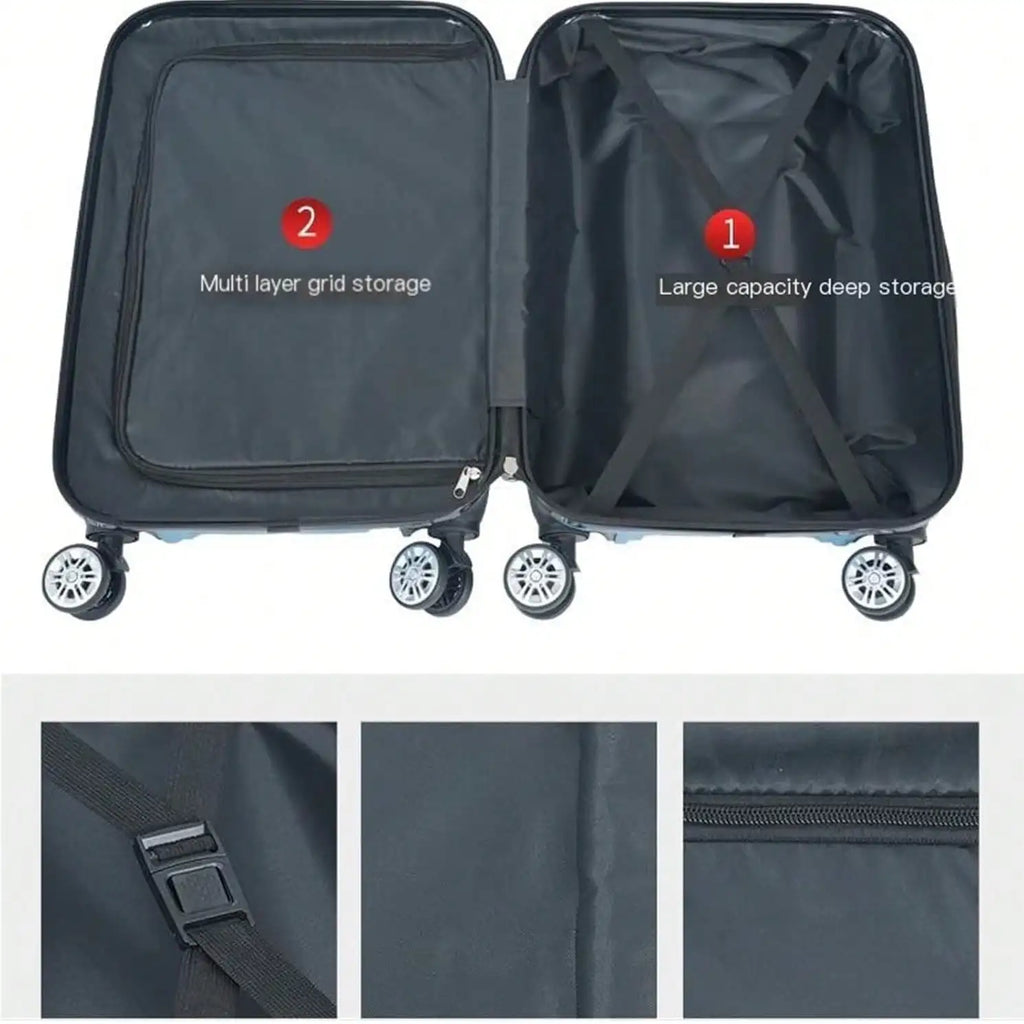 2Pcs Travel Luggage Set with Lightweight Cosmetic Bag