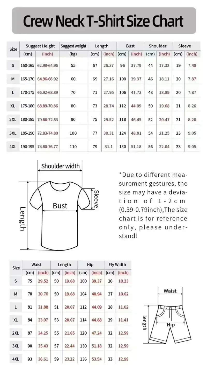 Men's 3D Printed Polyester Shorts Set