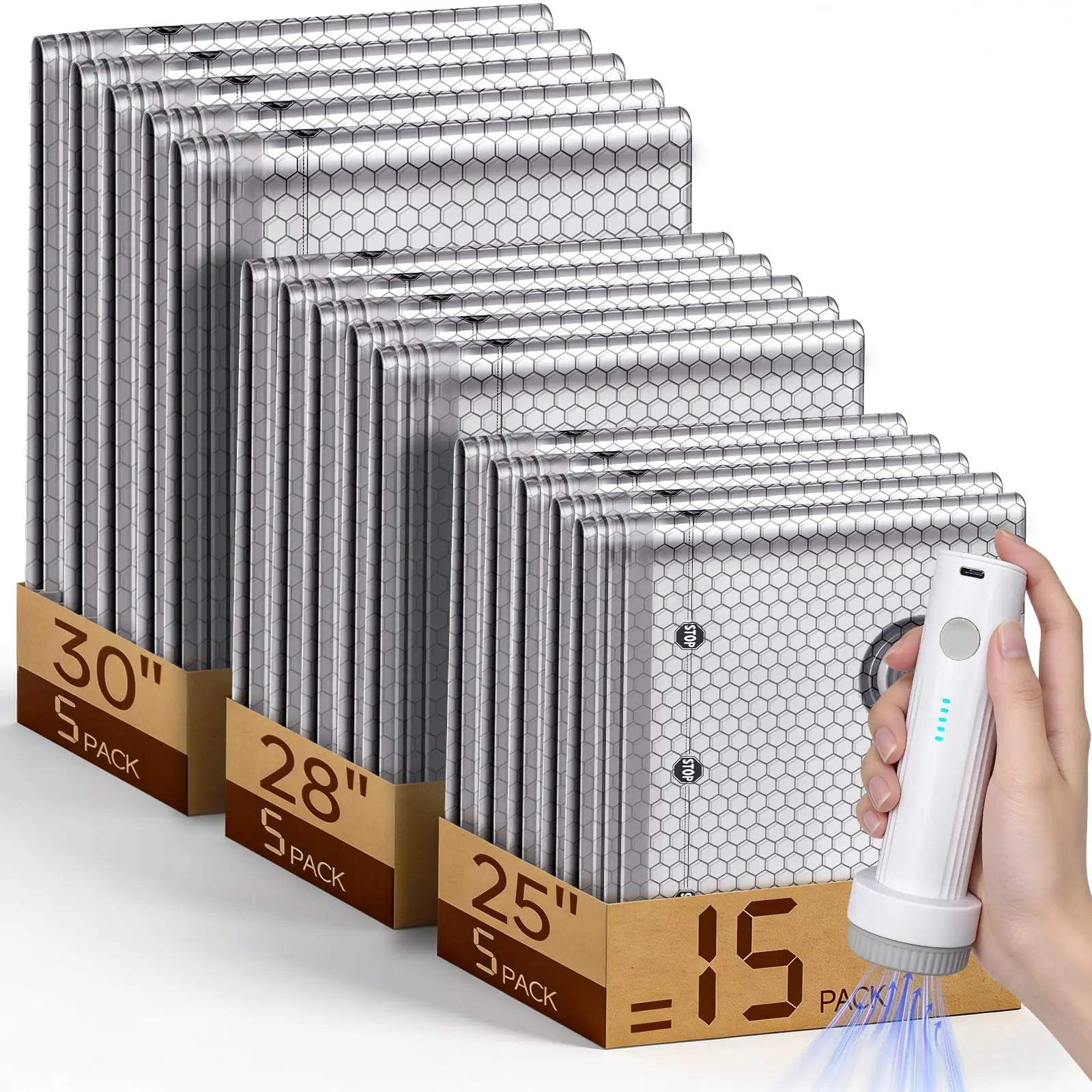 15-Pack Cordless Vacuum Storage Bags