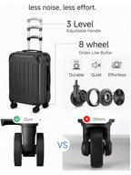 3Pcs Travel Luggage Set with Tote & Toiletry Bag