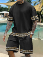 Men's 3D Printed Polyester Shorts Set