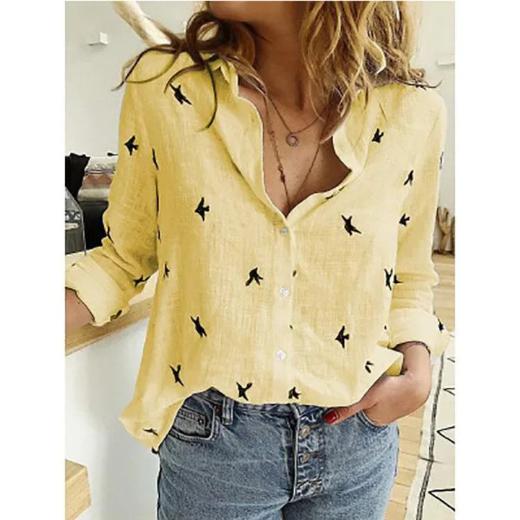 Women's Vintage Cotton Linen Blouse