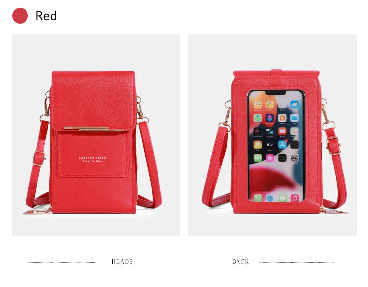 Soft Leather Touch Screen Crossbody