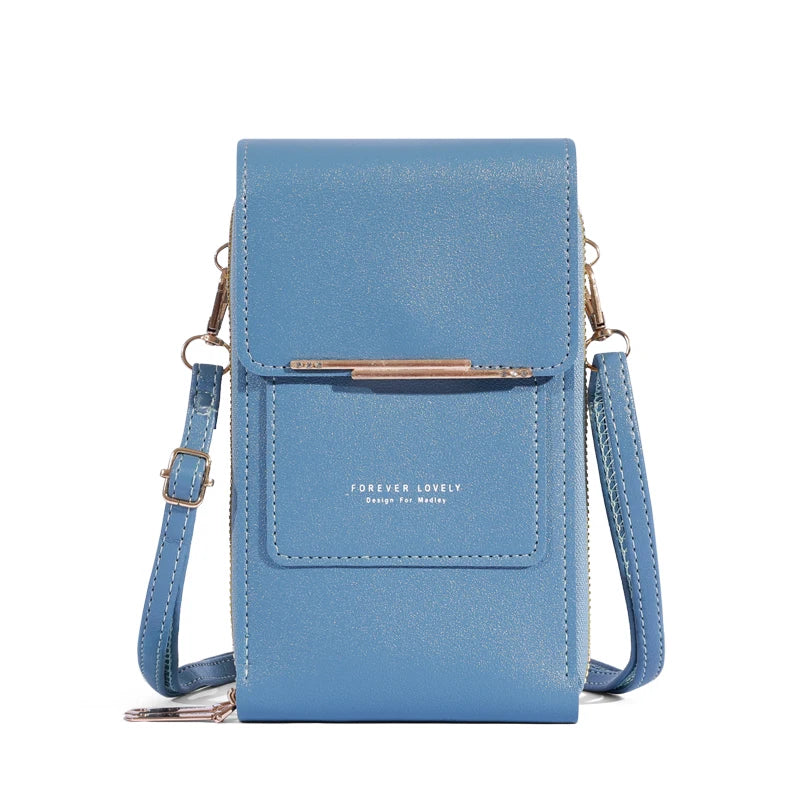Soft Leather Touch Screen Crossbody