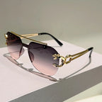 Rimless Pilot Sunglasses