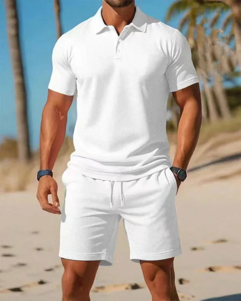 Men's Fashionable Slim Fit Shorts Set