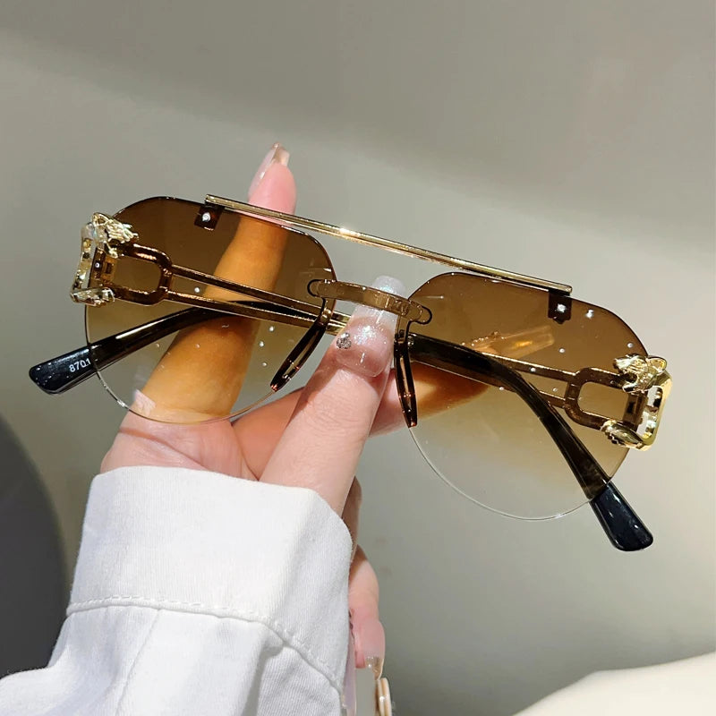 Rimless Pilot Sunglasses