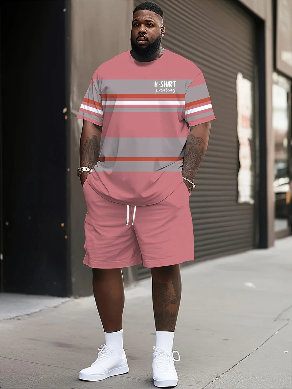 Men's Outdoor Casual T-shirt Drawstring Shorts Sets