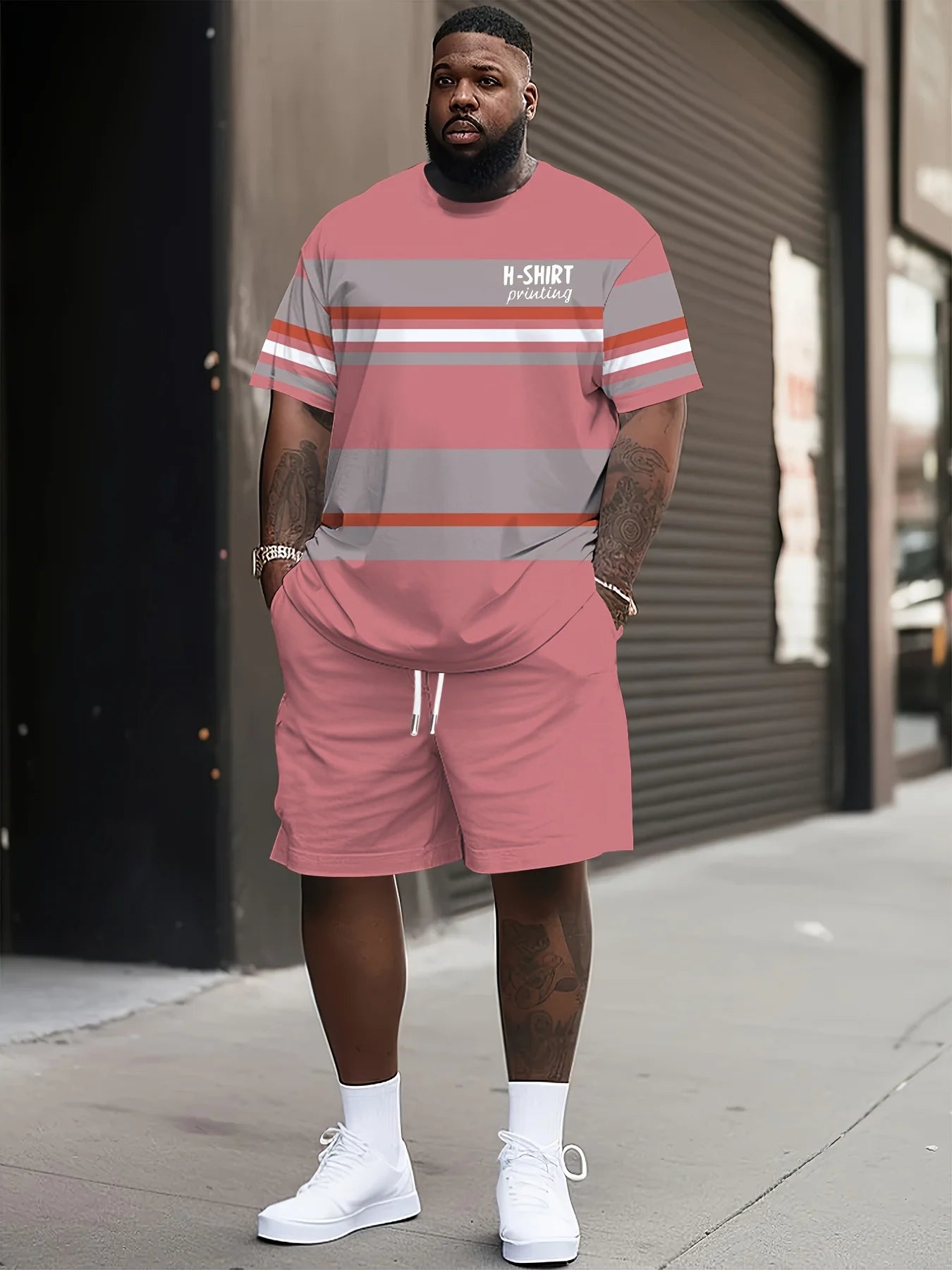Men's Outdoor Casual T-shirt Drawstring Shorts Sets
