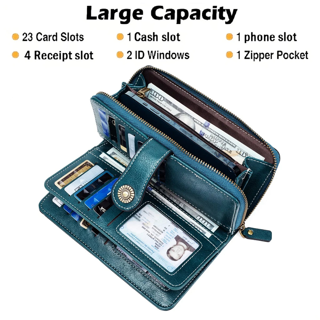 RFID Anti-Theft Retro Leather Wallet