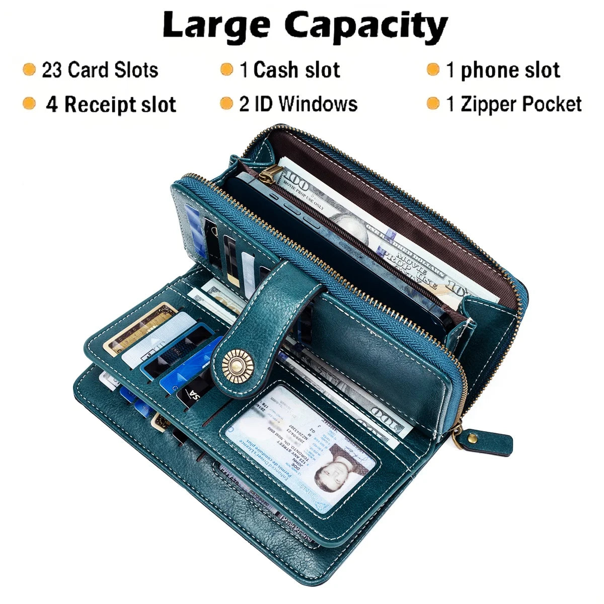 RFID Anti-Theft Retro Leather Wallet