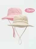 2pcs Children's Fisherman Sun Hat w/Large Brim