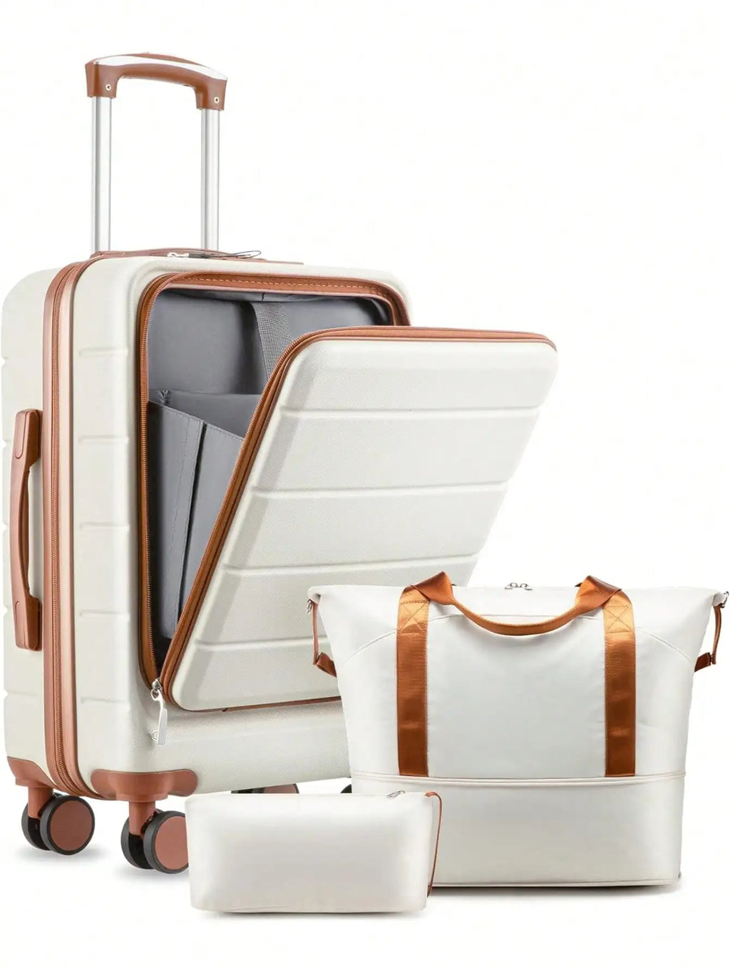 3Pcs Travel Luggage Set with Tote & Toiletry Bag