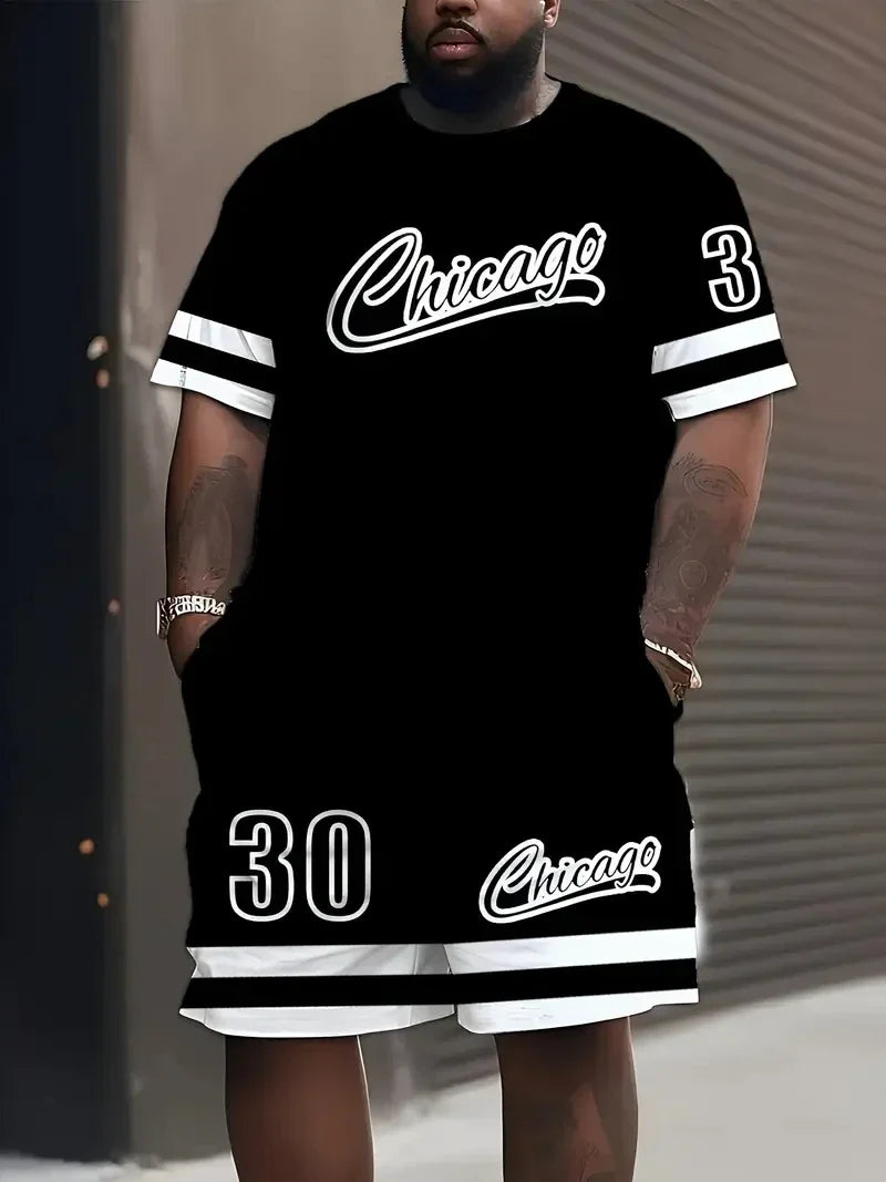 Men's Plus Size Basketball Shorts Set