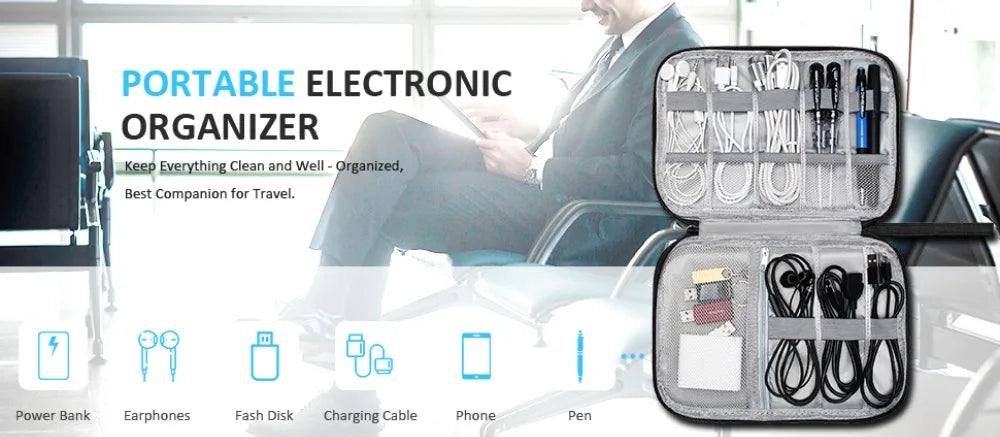 Travel Electronics Organizer Bag