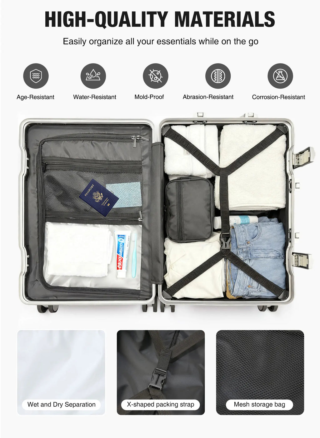20/24/27 Lightweight Aluminum Hard Shell Luggage