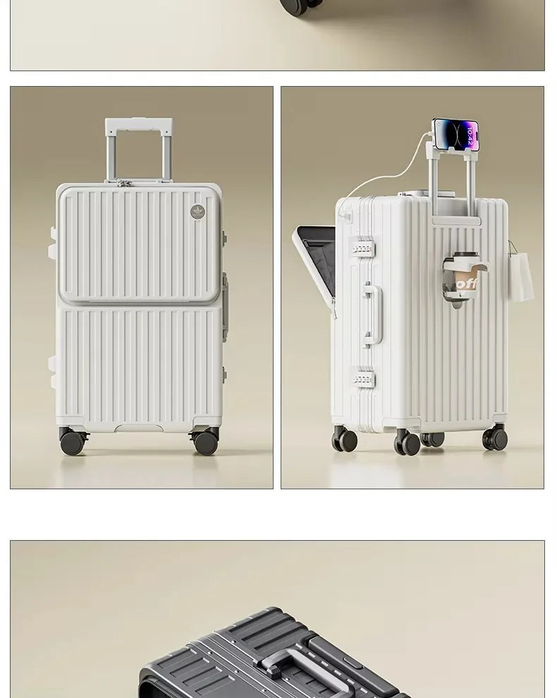 20/24/26" Front Opening Pocket Aluminum Frame Luggage