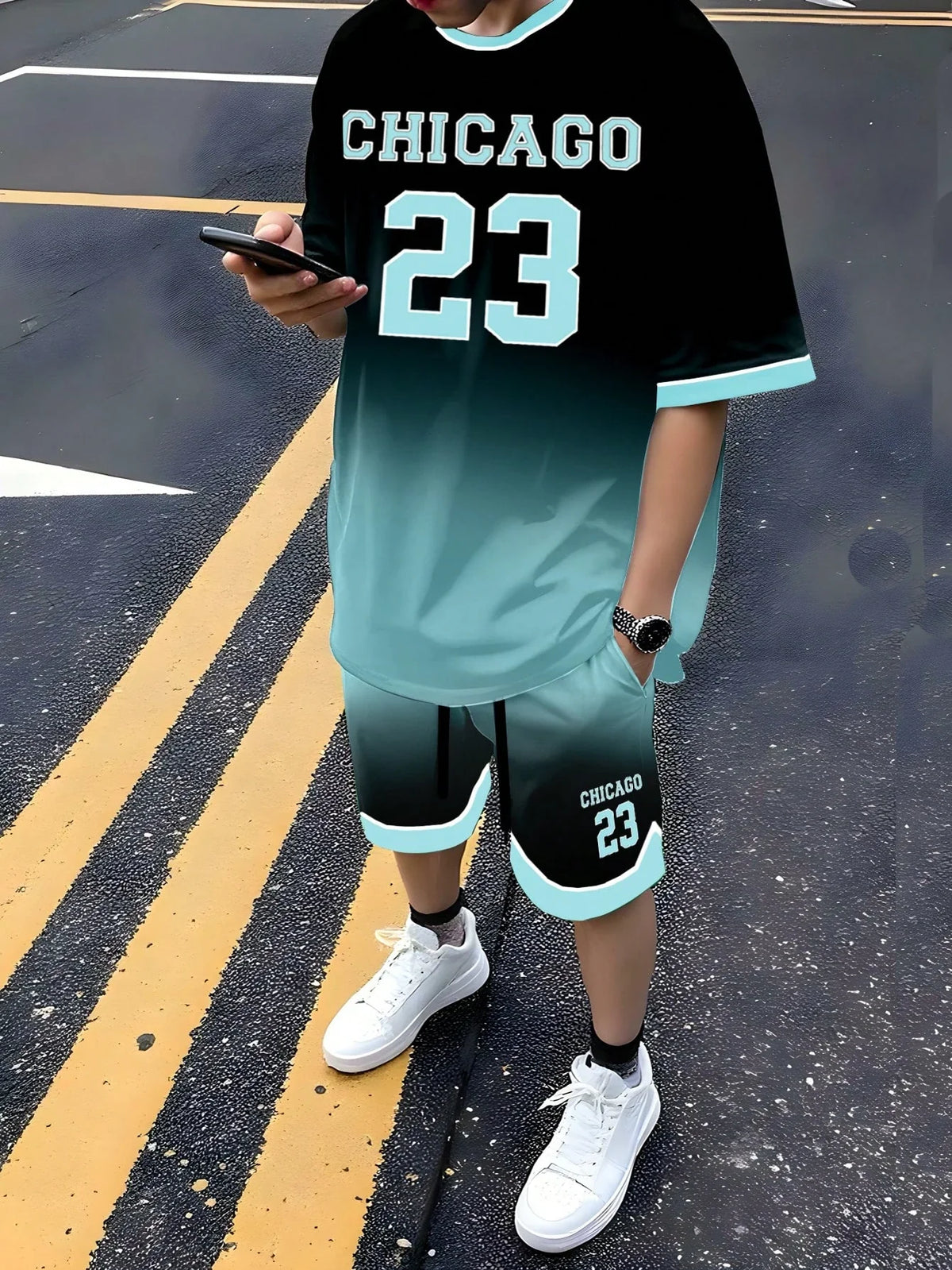 Men's Plus Size Basketball Shorts Set