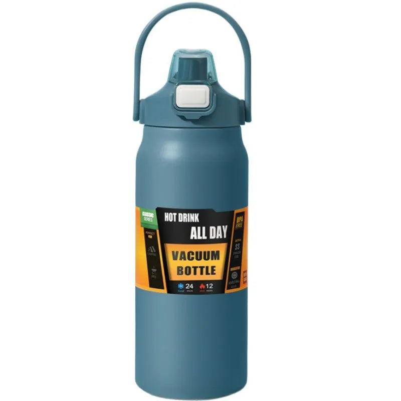 800/1000/1200/1500ML Stainless Steel Thermos w/Straw
