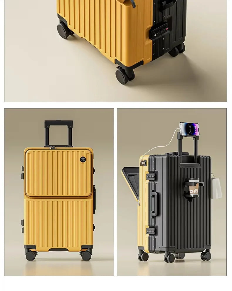 20/24/26" Front Opening Pocket Aluminum Frame Luggage