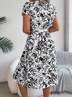 Women's VigoCasey Elegant Flower Print Short Dress