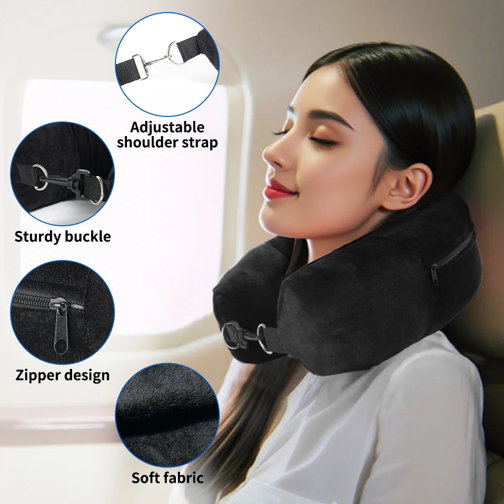 Neck Pillow w/Fillable Clothing U-Shaped Pillowcase