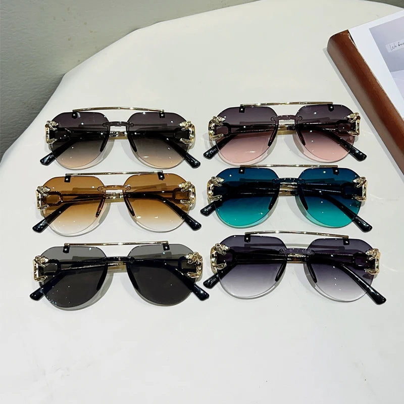 Rimless Pilot Sunglasses
