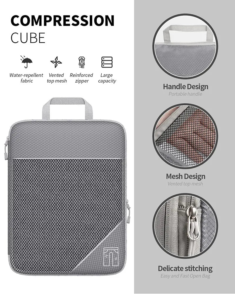 Travel Compression Storage Bag Set w/Shoe Bag